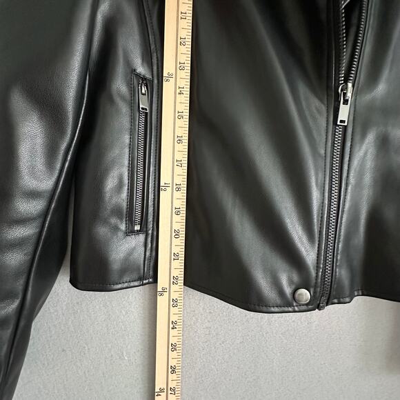 Bagatelle Black Faux Leather Moto Jacket Women's Large - Picture 9 of 15
